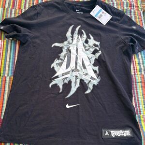 Nike JA Morant Black Tee with Graphic Patch size medium new tags